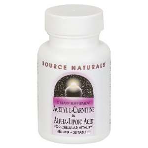  Source Naturals   Acetyl L Carnitine & Alpha, 650 mg, 30 