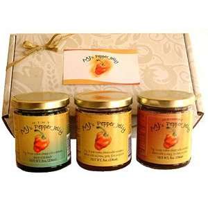 MJs Pepper Jelly Gift Box 3 8oz Jars  Grocery & Gourmet 