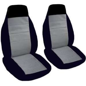  2 black and steel grey seat covers for a 2007 Volkswagen 