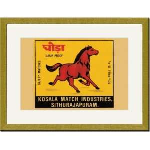 Gold Framed/Matted Print 17x23, Kosala Match Industries Safety Matches 