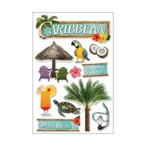  Paper House 3 D Sticker Caribbean; 3 Items/Order Arts 