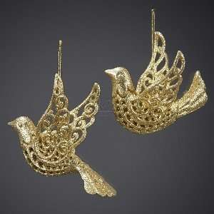  4 5 ACRYLIC GOLD DOVE ORNAMENT, SET OF 2 ASSORTED 