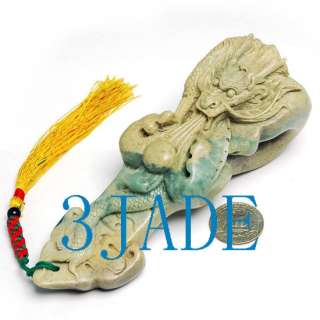 Chinese ShouShan Stone Carving  Dragon Ruyi As U Wish  