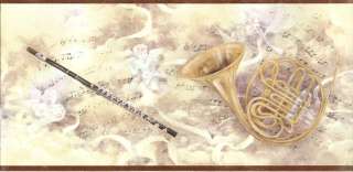 CLARINET FIDDLE PIANO FRENCH HORN Wallpaper bordeR Wall  