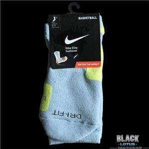   RARE Nike Elite Basketball Crew Socks Blue Grey/Cyber Large Platinum