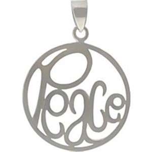  Round PEACE Word Pendant in Sterling Silver, #8336 Taos 