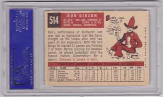 1959 Topps Bob Robert Gibson RC #514 PSA 7  St Louis Cardinals  