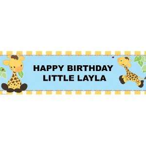  Giraffe Personalized Birthday Banner Medium 24 x 80 