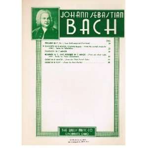 JS Bach   Gavotte in B Minor, Originally Bourree Piano Sheet Music JS 