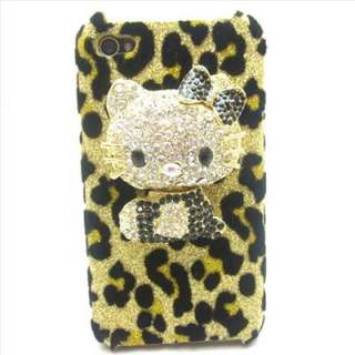 Bling 3D BLACK Rhinestone Hello Kitty Case for iphone 4 4S  