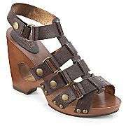 Womens A.N.A dark brown sandals with cut out accent on heel retail 65 