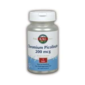  KAL   Chromium Pic Lq , 200 mcg, 90 softgels Health 
