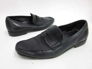 AUTH PRADA Mens Black Leather Loafers Dress Shoes Sz 6  