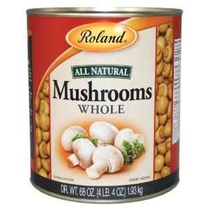 Roland Whole Mushrooms, Small, 68 Ounce Can  Grocery 