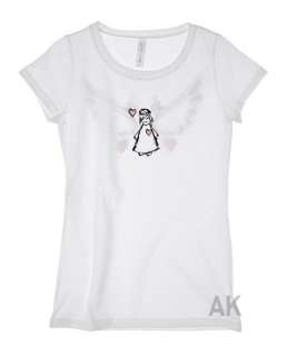  New Womens Cute Angel & Back Wing Funny Tshirts Tee White size S / M