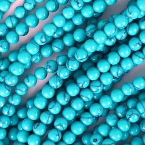  4mm Round Stabilized Turquoise Mosaic Gemstone Beads Arts 