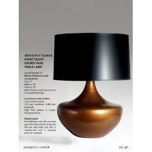    Giant Squat Gourd Vase Table Lamp & Shade