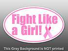 Oval Fight Like A Girl Sticker decal pink cancer ribbon