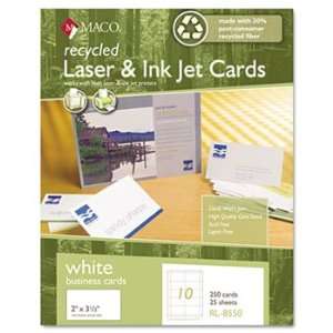  Maco RL8550   Recycled Laser/Inkjet Business Cards, White 