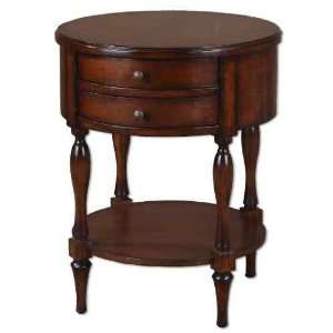  UT24106   Vintage Cherry Finish Accent Table with Two 