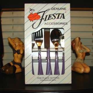 93 Vintage Fiesta LILAC 5 Piece Flatware Place Setting   Fiestaware 