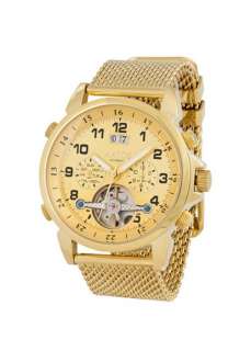 USED MENS AUTOMATIC GOLD PLATED STAINLESS STEEL WRIST WATCH G ThosGGG 