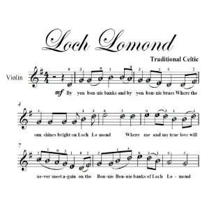  Loch Lomond Easy Violin Sheet Music Traditional Celtic 