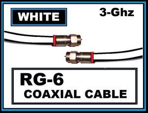   Foot White Rg6 Digital TV High Speed Internet Modem Coax/Coaxial Cable