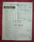 original 1954 parker sohio service station repair receipt standard oil