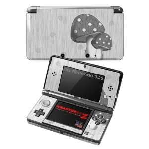 Nintendo 3DS Skin   Mushrooms Gray