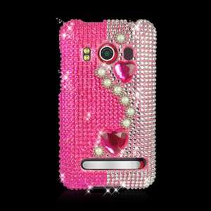 HTC EVO 4G SPRINT FULL DIAMOND PEARL CRYSTAL Pink Mobile Phone Case 