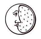moon face rubber stamp  