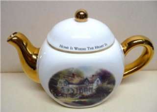   PAINTER OF LIGHT PORCELAIN TEAPOT HOME IS WHERE THE HEART IS  