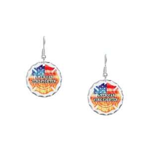  Earring Circle Charm American Firefighter Artsmith Inc Jewelry