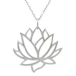 Sterling Silver Cut out Lotus Flower Necklace  