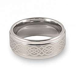 Mens Tungsten Lasered Celtic Knot Ring (9 mm)  