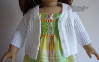 Doll Clothes fits American Girl White Cardigan Sweater  