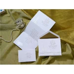  Pearl Candle and Bible Tri Fold Wedding Invitations 