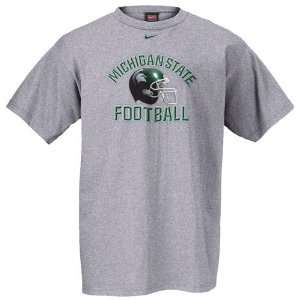 Nike Michigan State Spartans Grey Football Helmet T shirt  