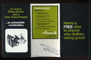 Vintage 1960s Ariens Riding Lawn Mower Sales Brochure  