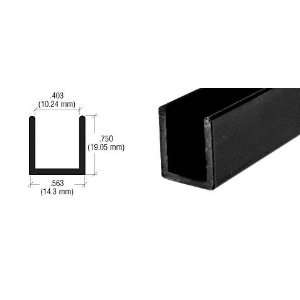 CRL Black Frameless Shower Door Aluminum Deep U Channel for 3/8 Thick 