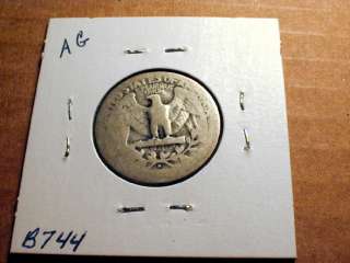 Washington Silver Quarter 1932 D,About Good  