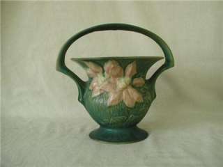 Vintage 1940s Roseville Pottery Clematis #388 8 Basket Great Gift Not 