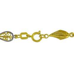 14k Two tone Gold Filigree Leaf Bracelet  