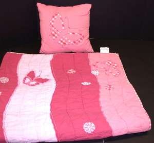 Pc Butterfly Crib Embroidered & Appliqued Bedding Set ~ Tomato Red 