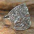 Sterling Silver Spring Elephants Cocktail Ring (Thailand 