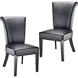 Madison Black Leather Side Chairs (Set of 2)  