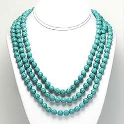 Dyed Magnesite Bead 60 inch Endless Necklace  