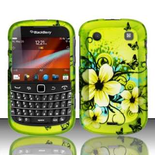 for AT&T T Mobile Blackberry Bold 9900 4G Green White Rubberized Hard 