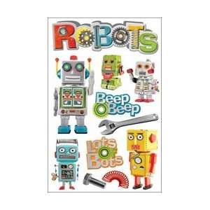  Paper House 3 D Sticker Robots; 3 Items/Order Arts 